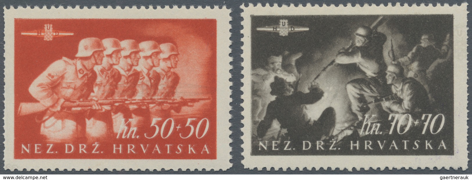 Kroatien: 1941/1945, Mint Assortment On Retail Cards, Incl. A Good Range Of Specialities Like Imperf - Croatia