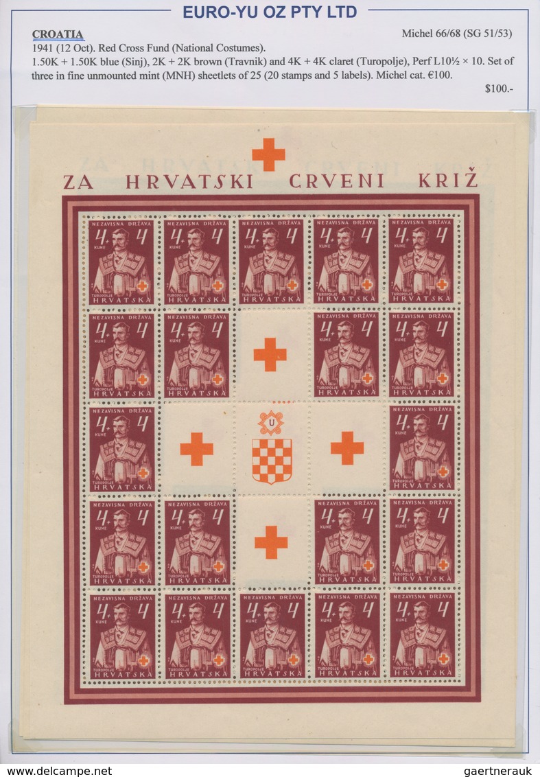 Kroatien: 1941/1945, Specialised U/m Assortment On Written Up Album Pages, Comprising Especially A N - Croatia