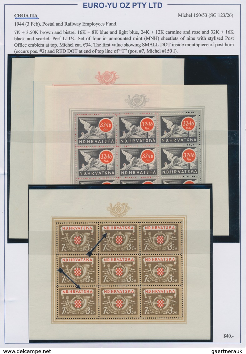 Kroatien: 1941/1945, Specialised U/m Assortment On Written Up Album Pages, Comprising Especially A N - Croatia