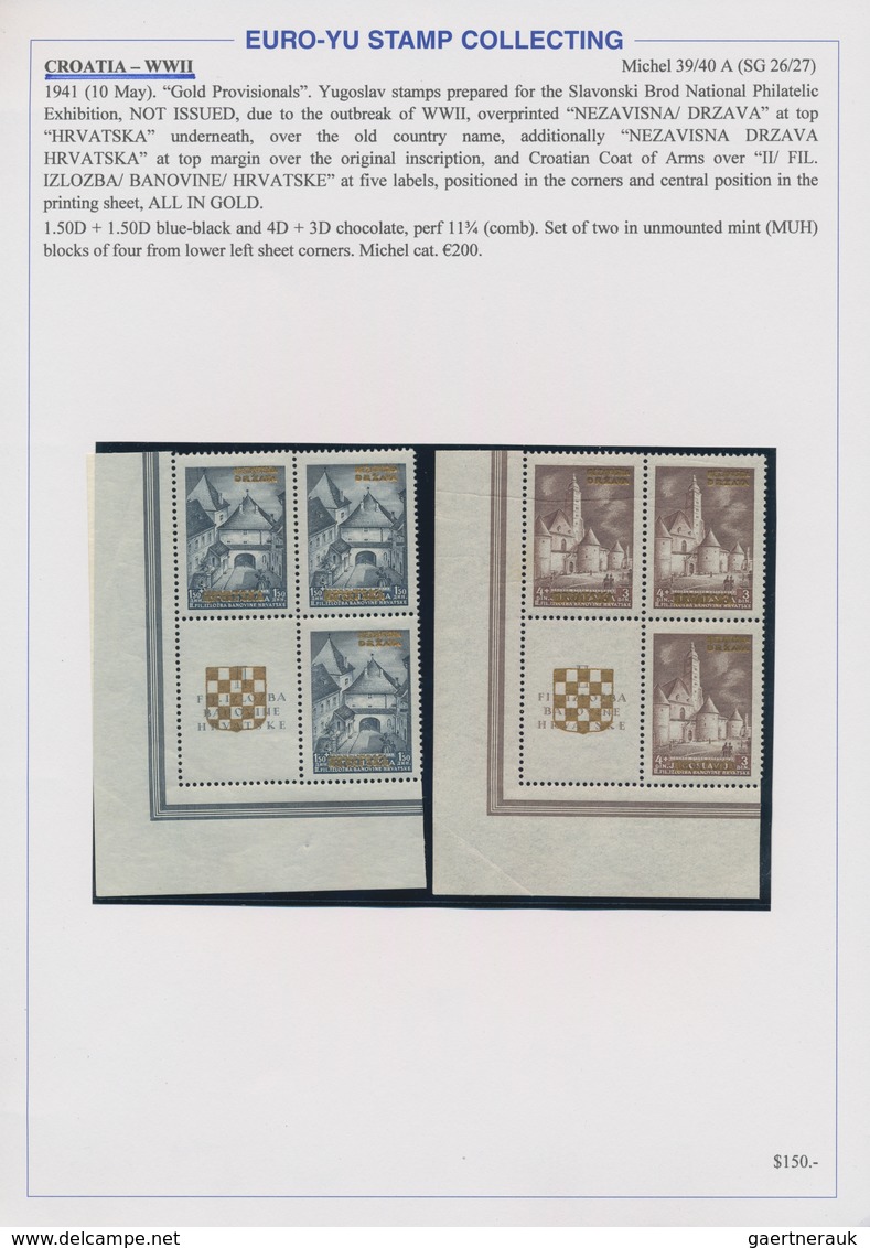 Kroatien: 1941/1945, Specialised U/m Collection On Written Up Album Pages, Comprising Overprint Sets - Kroatien