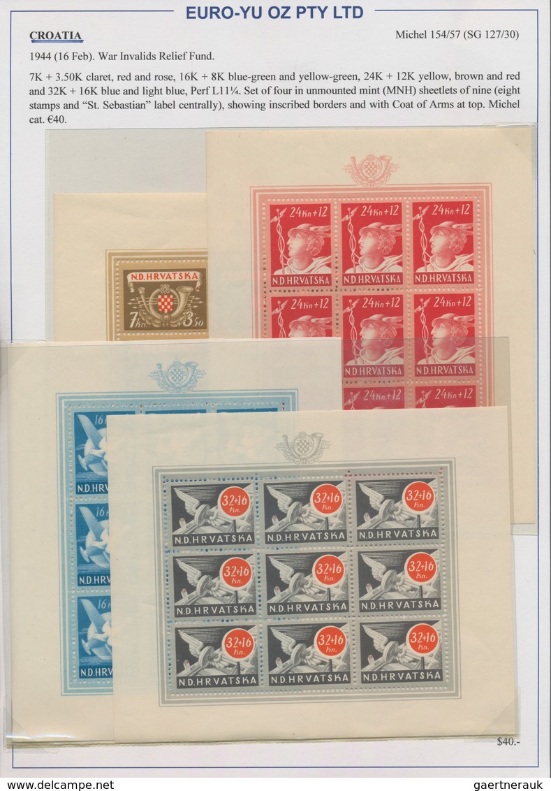 Kroatien: 1941/1945, Specialised U/m Collection On Written Up Album Pages, Comprising Overprint Sets - Croacia