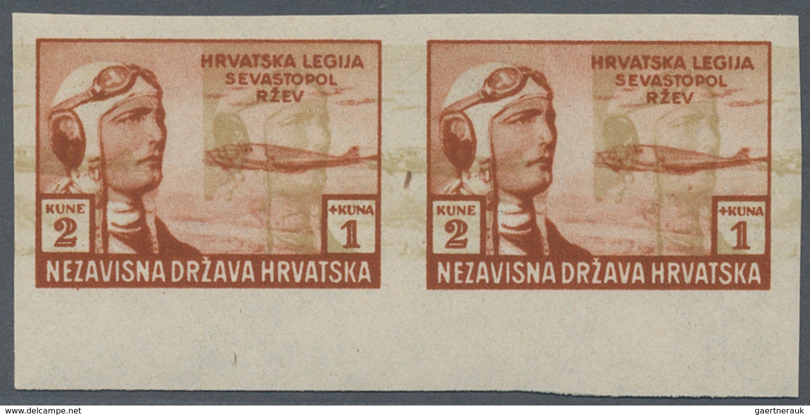 Kroatien: 1942, Croatian Legion, Specialised Assortment Of Apprx. 83 Stamps Showing Specialities Lik - Croacia