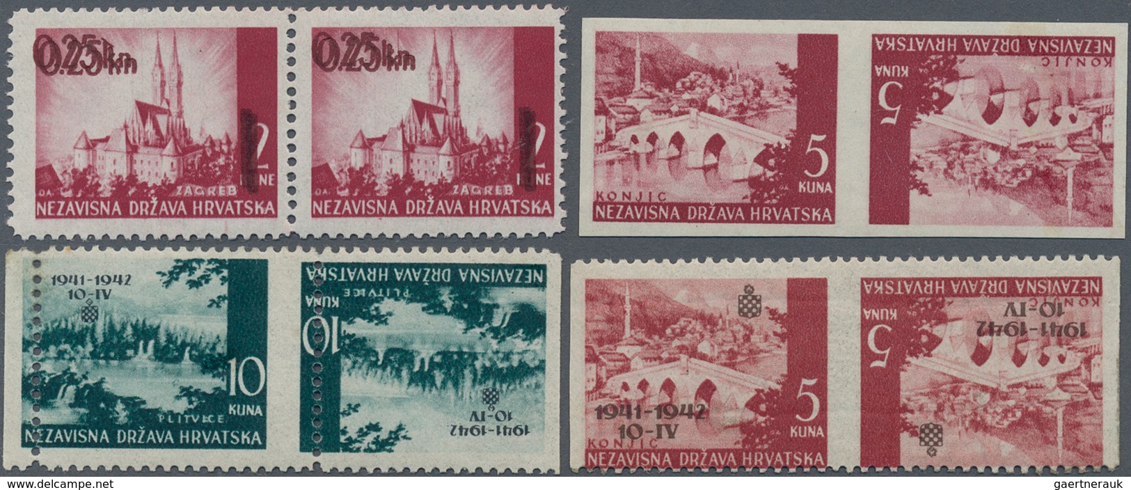 Kroatien: 1942, Independence/Philatelic Exhibition/Overprints, Specialised Assortment Of Apprx. 67 S - Croacia