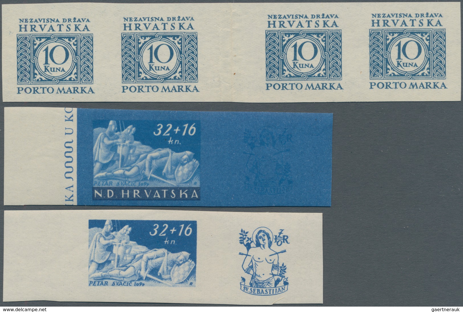 Kroatien: 1942/1945, Specialised Mint Assortment Of Apprx. 165 Stamps And Three (imperf.) Mini Sheet - Croatia