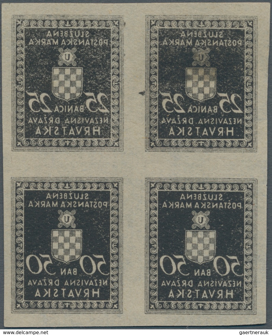 Kroatien: 1942/1945, Specialised Mint Assortment Of Apprx. 165 Stamps And Three (imperf.) Mini Sheet - Croatia