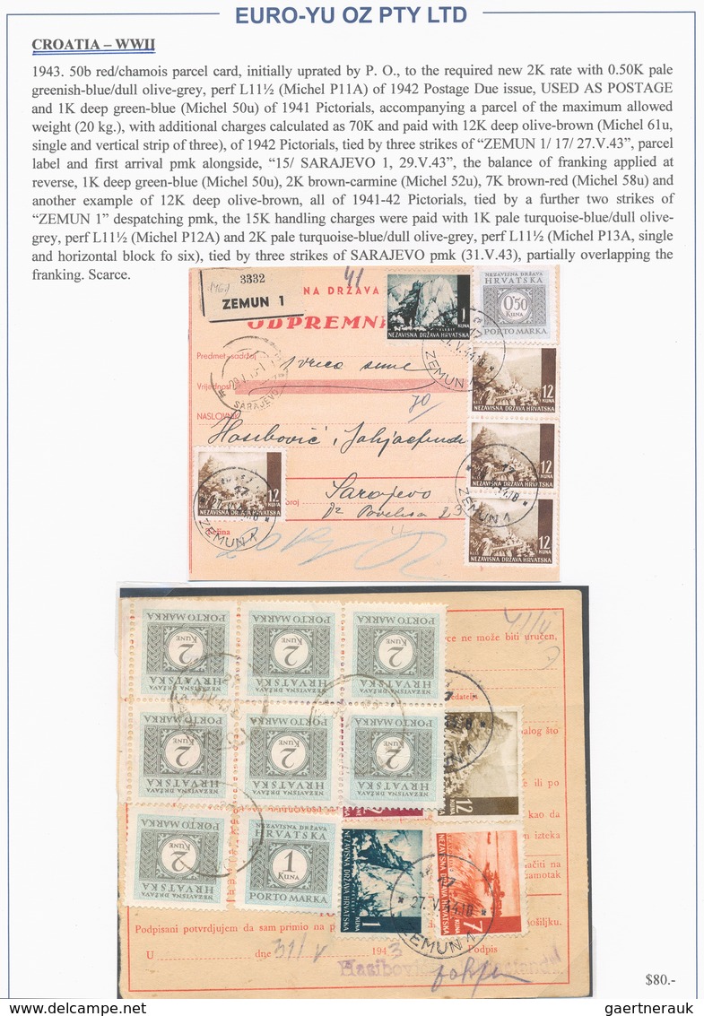 Kroatien: 1943/1944, Collection Of 39 (mainly Commercial) Covers/cards On Written Up Album Pages, In - Croacia