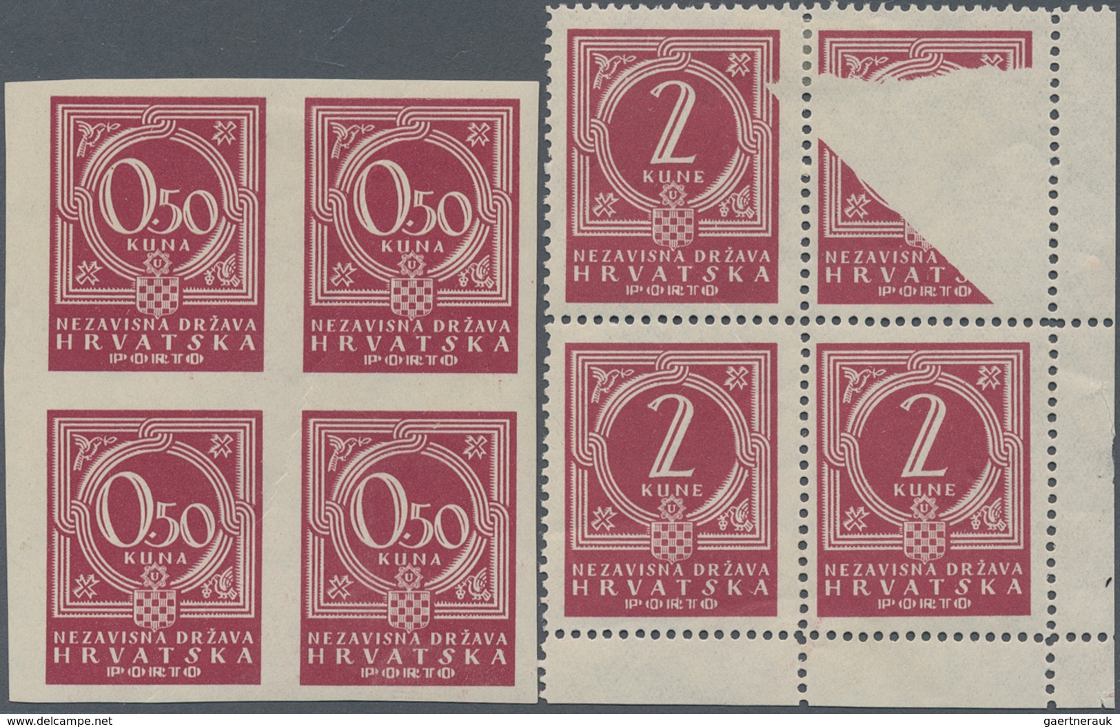 Kroatien - Portomarken: 1941, Cyphers, Specialised Assortment Of 37 Stamps Showing Specialities Like - Kroatië