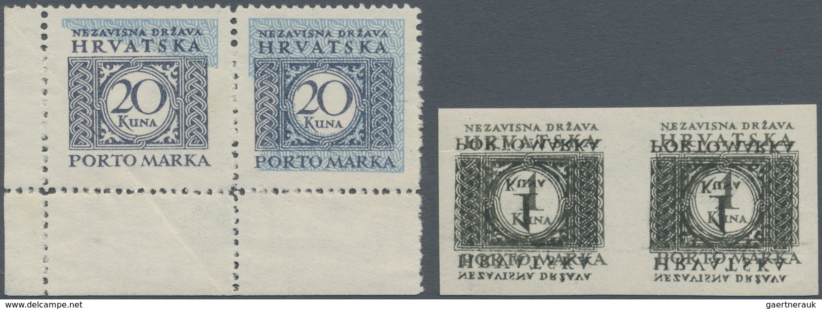 Kroatien - Portomarken: 1942/1944, Cyphers, Specialised Assortment Of Apprx. 360 Stamps Showing Spec - Croatie