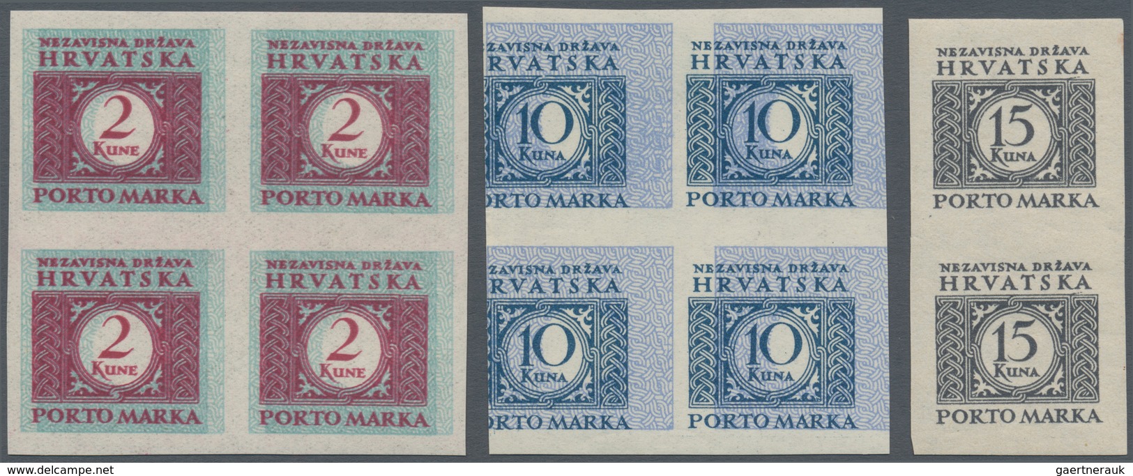 Kroatien - Portomarken: 1942/1944, Cyphers, Specialised Assortment Of Apprx. 360 Stamps Showing Spec - Croatia