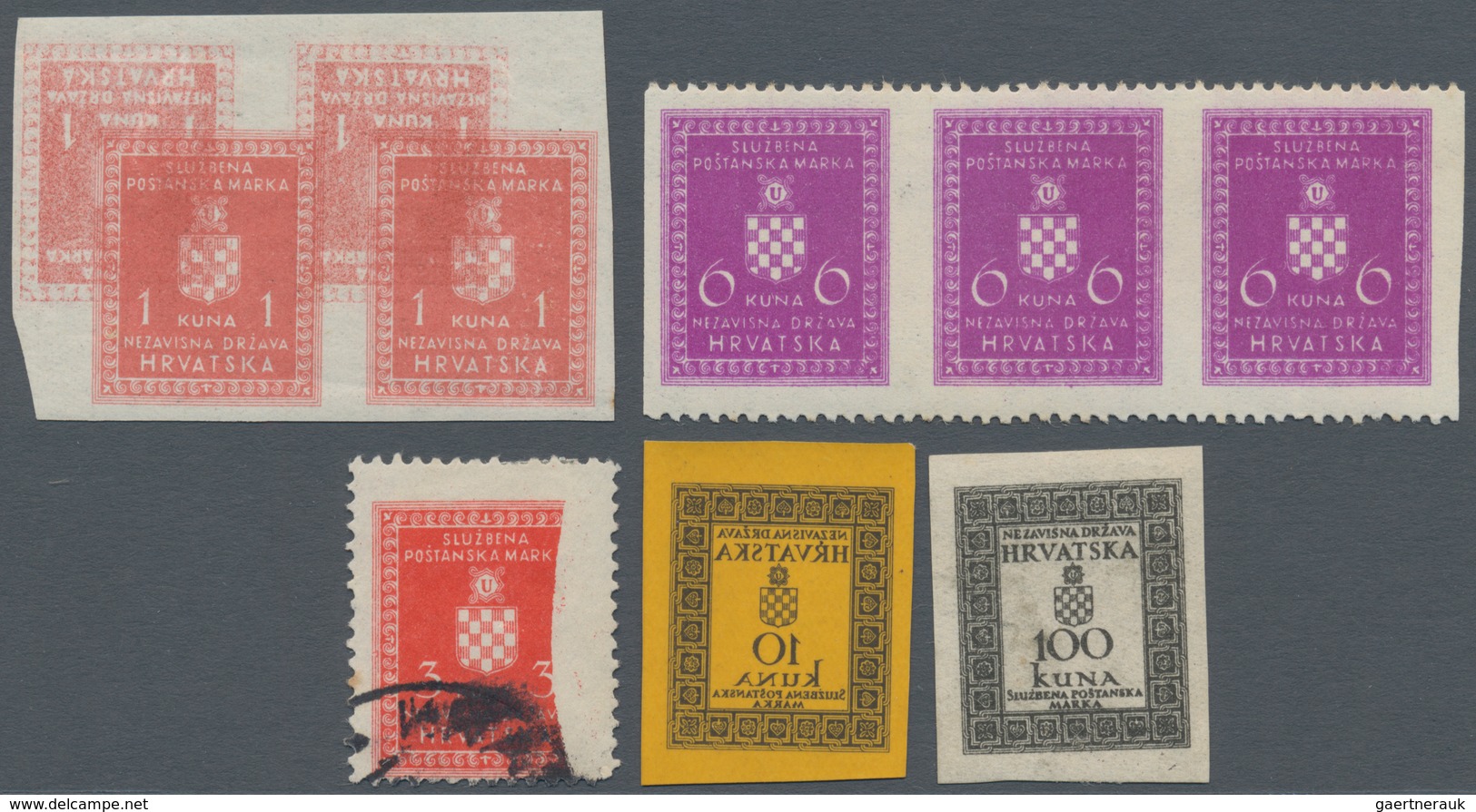 Kroatien - Dienstmarken: 1942/1944, Coat Of Arms, Specialised Assortment Of Apprx. 450 Stamps Showin - Croatie