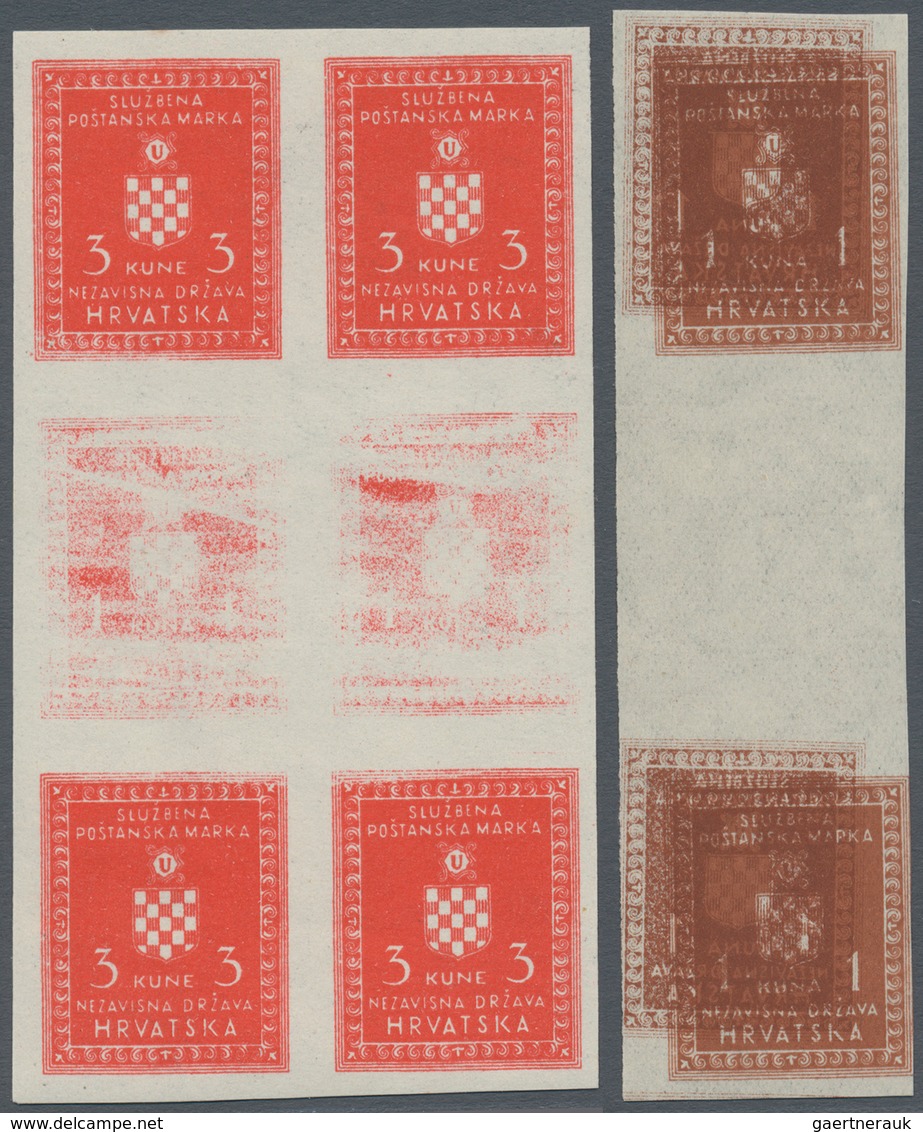 Kroatien - Dienstmarken: 1942/1944, Coat Of Arms, Specialised Assortment Of Apprx. 450 Stamps Showin - Kroatien