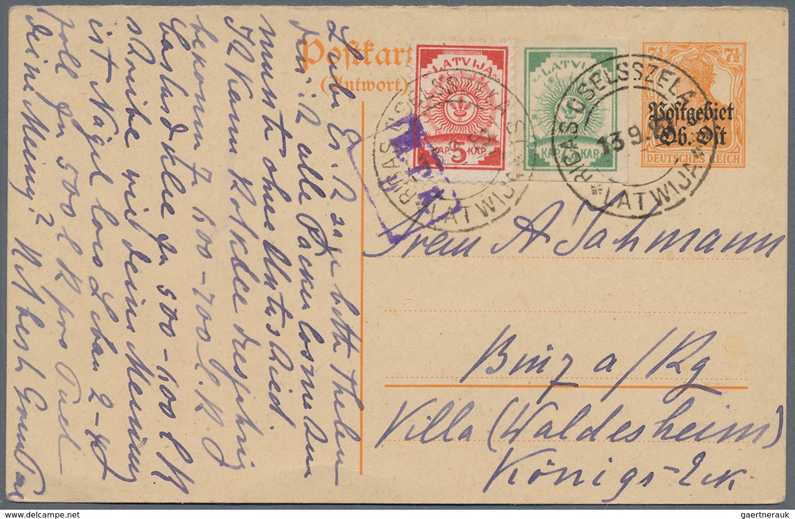 Lettland: 1918/1940, Assortment Of Apprx. 78 Covers/cards/stationeries, Comprising Good Range Of Pos - Latvia