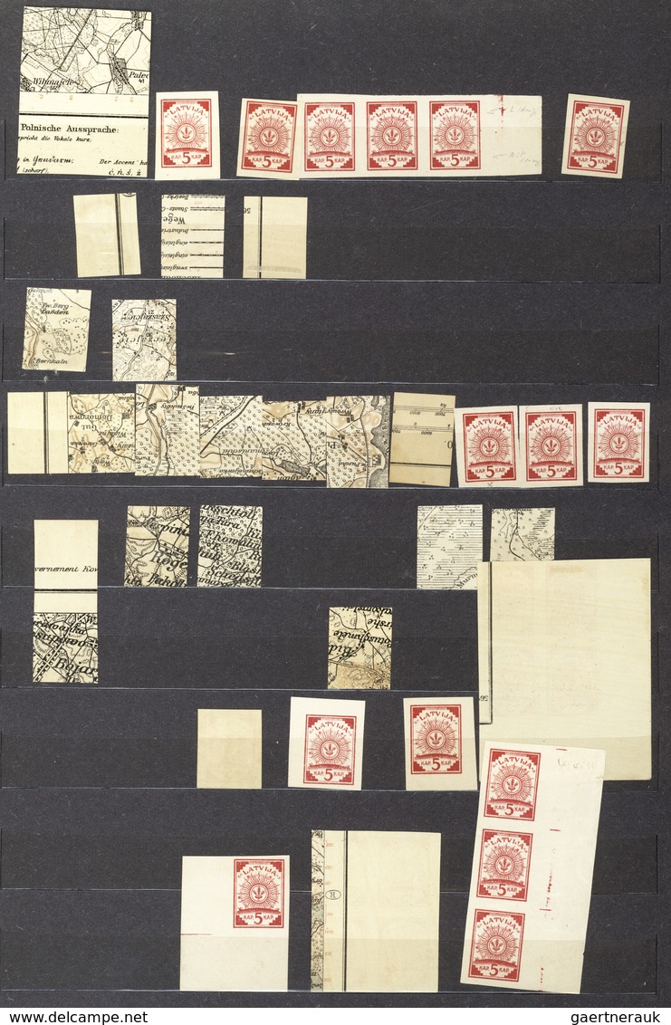 Lettland: 1918/1941, Specialised Collection/accumulation In Three Stockbooks, Comprising Shades, Pap - Letland