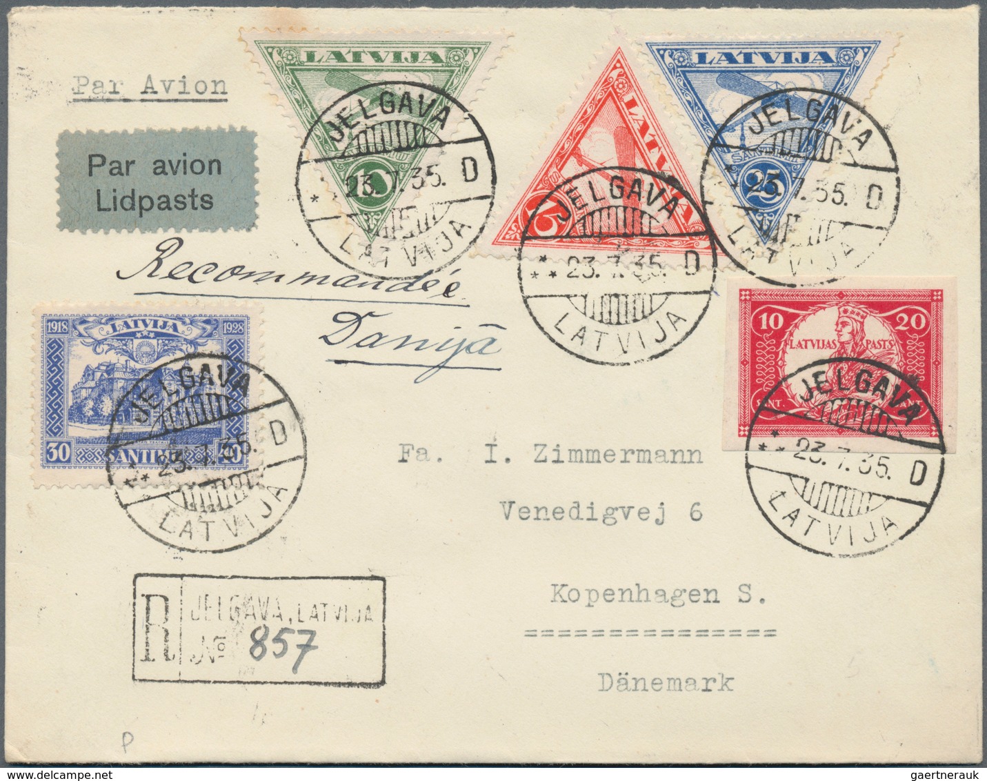 Lettland: 1919/1941, Fine Lot Of About 80 Covers Featuring Airmail, Registered Envelopes, Money Orde - Letonia