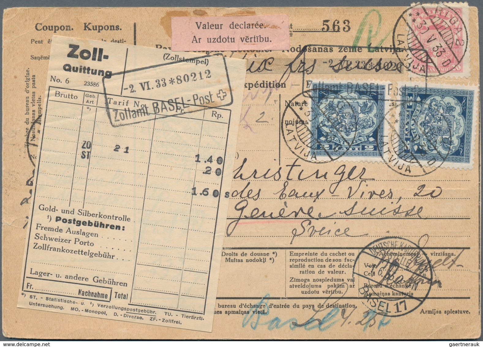 Lettland: 1921/1941, Small Lot Of Eight Better Covers And Cards Inclutig Tax, Parcel Card And Regist - Latvia