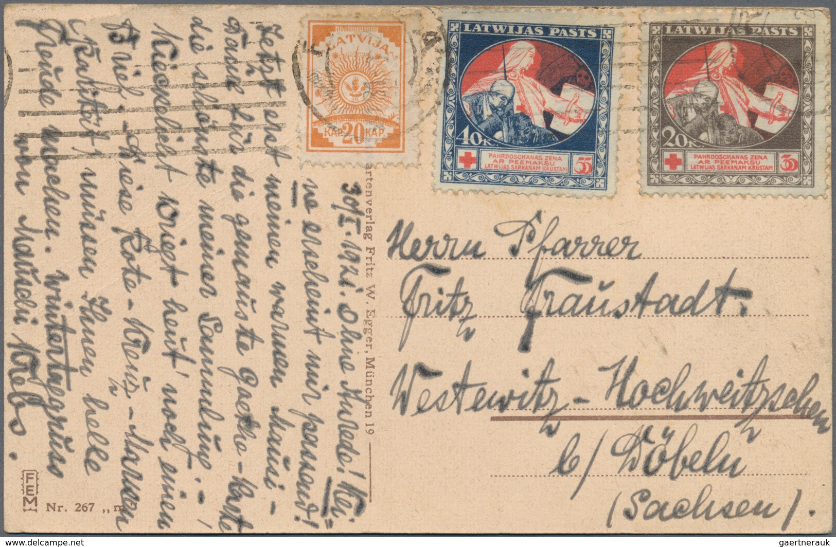 Lettland: 1921/42 11 Letters, Cards And Postal Stationery, Incl. One Card Of Riga With The Charity I - Letonia