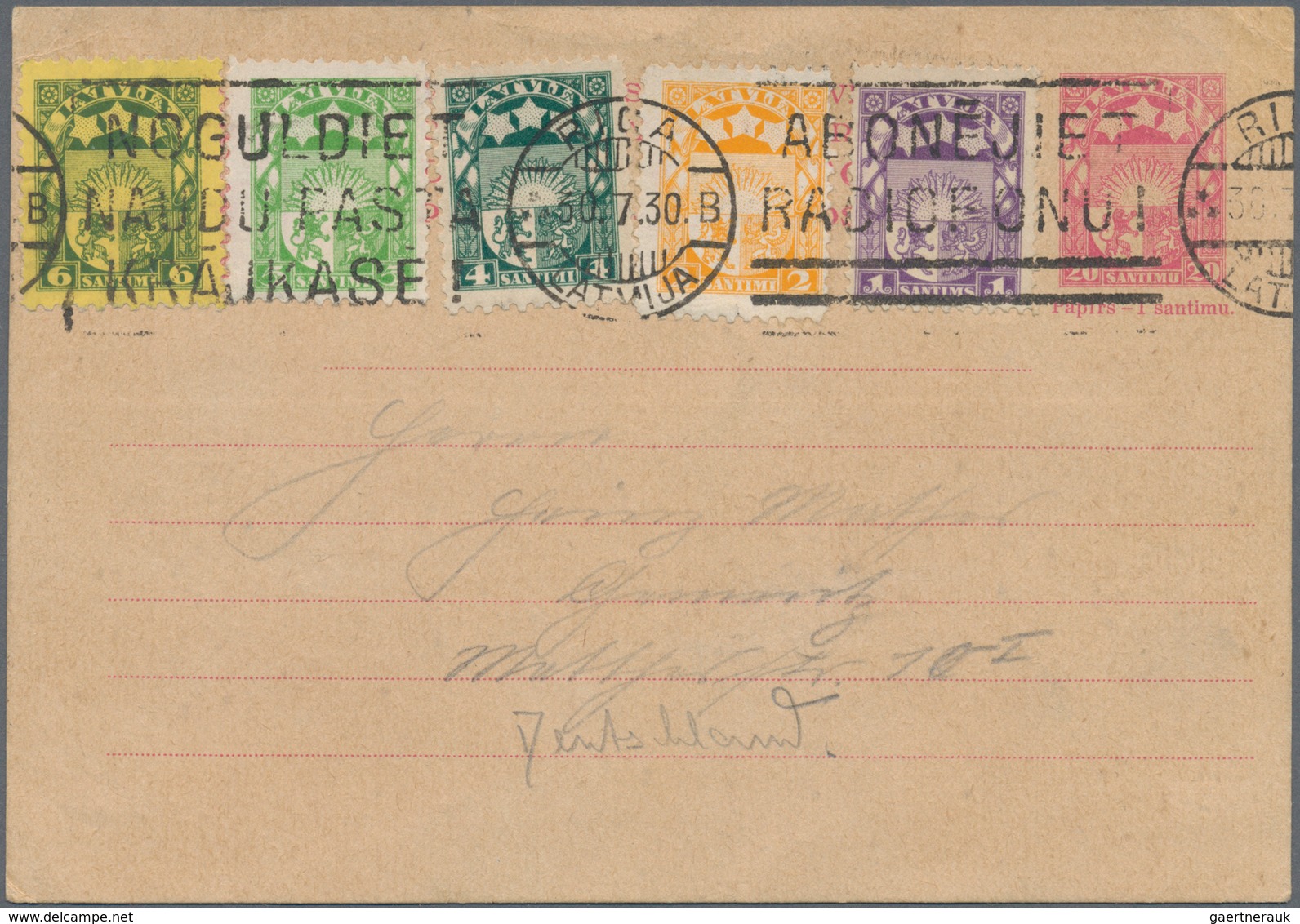 Lettland: 1921/42 11 Letters, Cards And Postal Stationery, Incl. One Card Of Riga With The Charity I - Lettland