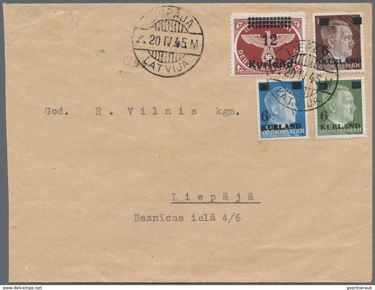 Lettland: 1941/1945, Latvia Under German Occupation, Lot Of 29 Covers/cards, Apparently Mainly Comme - Letonia