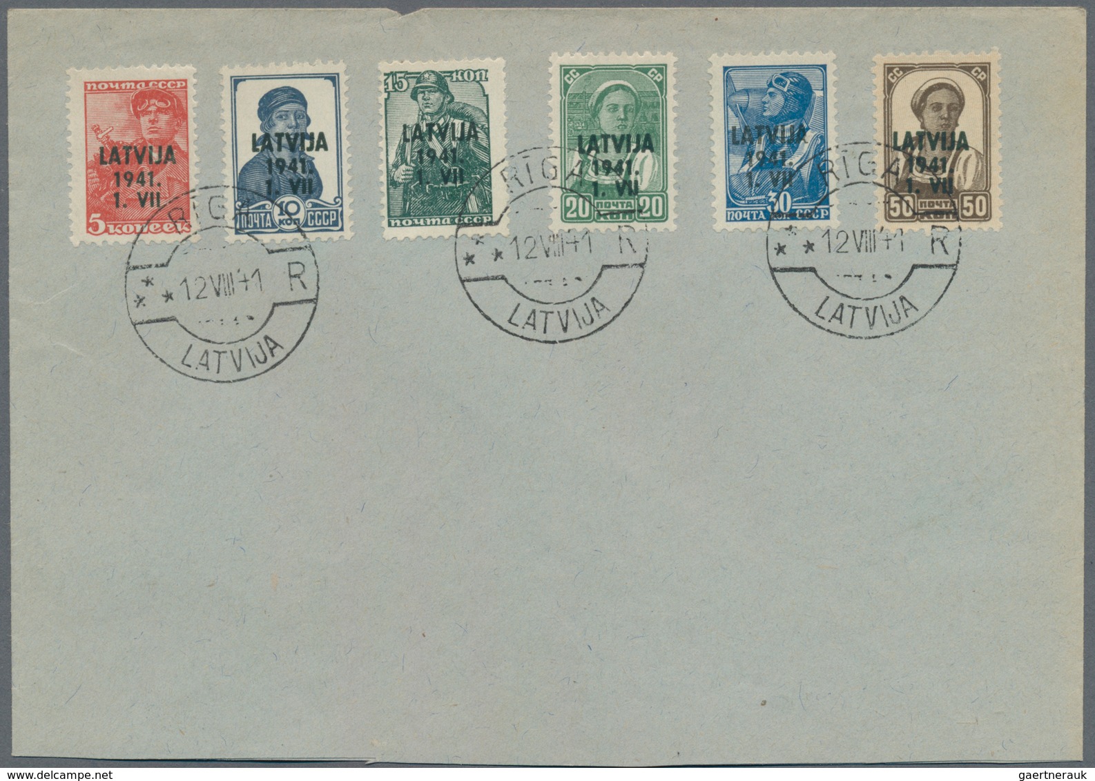 Lettland: 1941/1945, Latvia Under German Occupation, Lot Of 29 Covers/cards, Apparently Mainly Comme - Lettonie