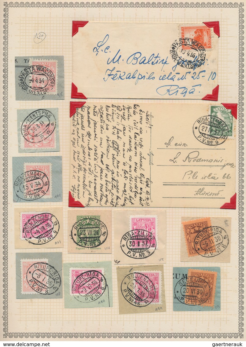 Lettland - Stempel: 1921/1941, Latvian Railway Marks, Collection Of Apprx. 33 Covers/cards And Apprx - Lettonie