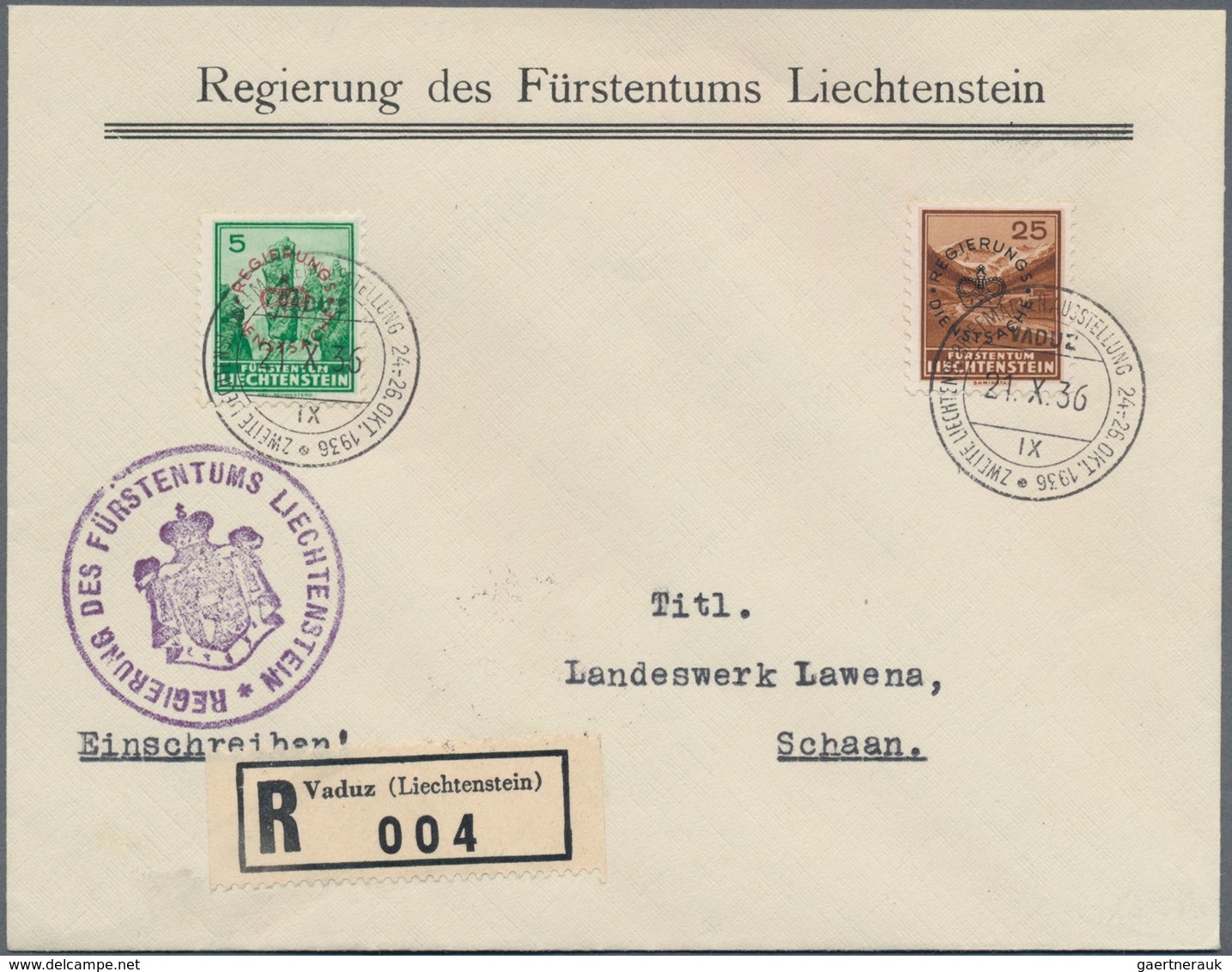 Liechtenstein - Dienstmarken: 1921/45 13 Belege Der Dienstpost Meist Der Regierung Incl. Einem Brief - Dienstmarken