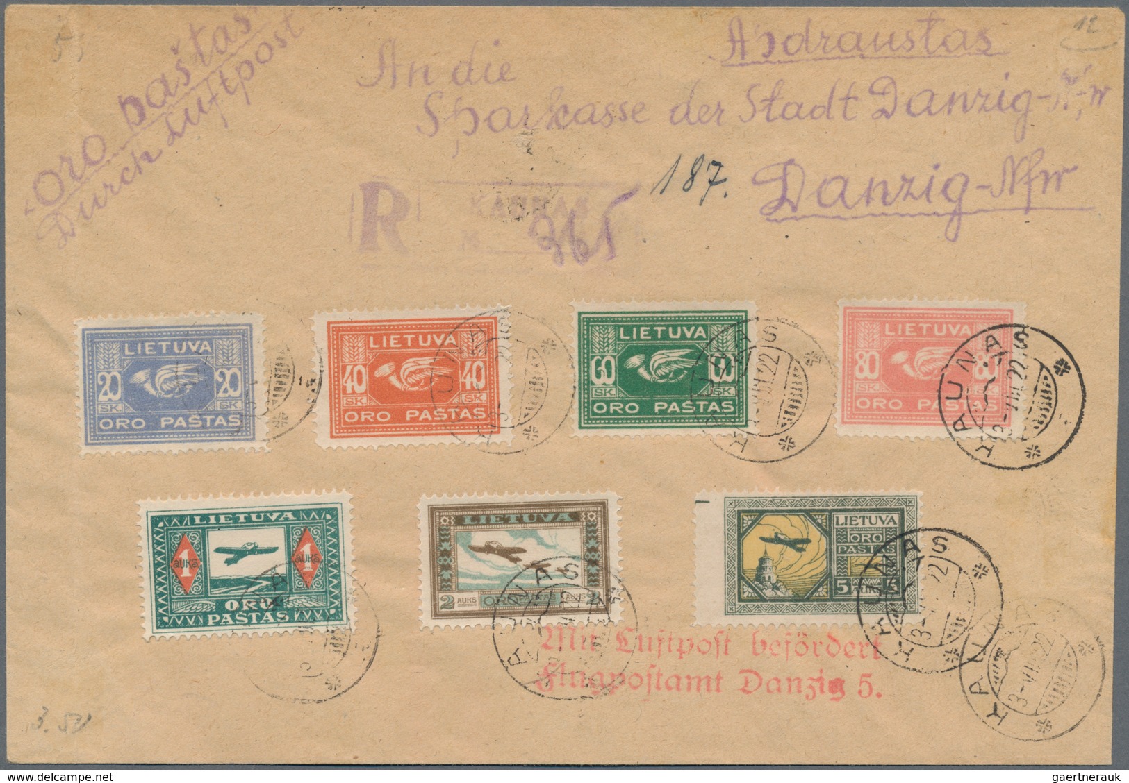 Litauen: 1919/1939, assortment of apprx. 65 cover/cards, nice section airmail, registered and insure