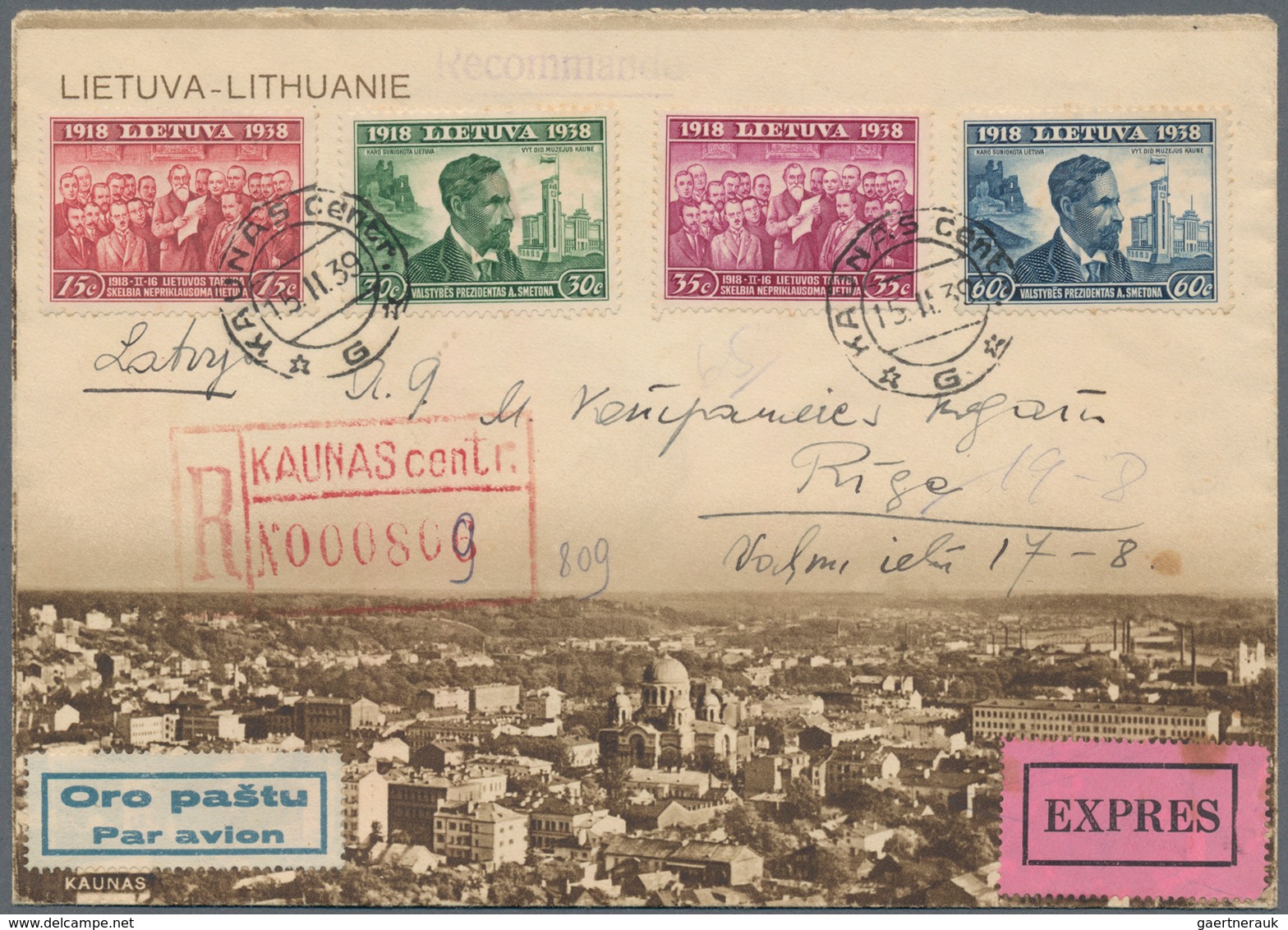 Litauen: 1919/1939, assortment of apprx. 65 cover/cards, nice section airmail, registered and insure