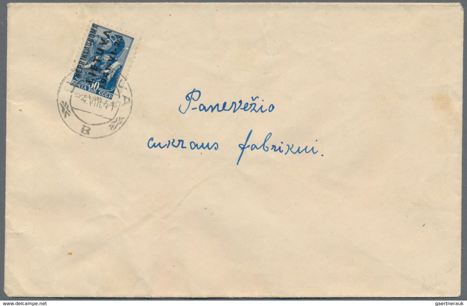 Litauen: 1949/1944, Lithuania during WWII, assortment of 34 covers/cards/stationeries, comprising PO