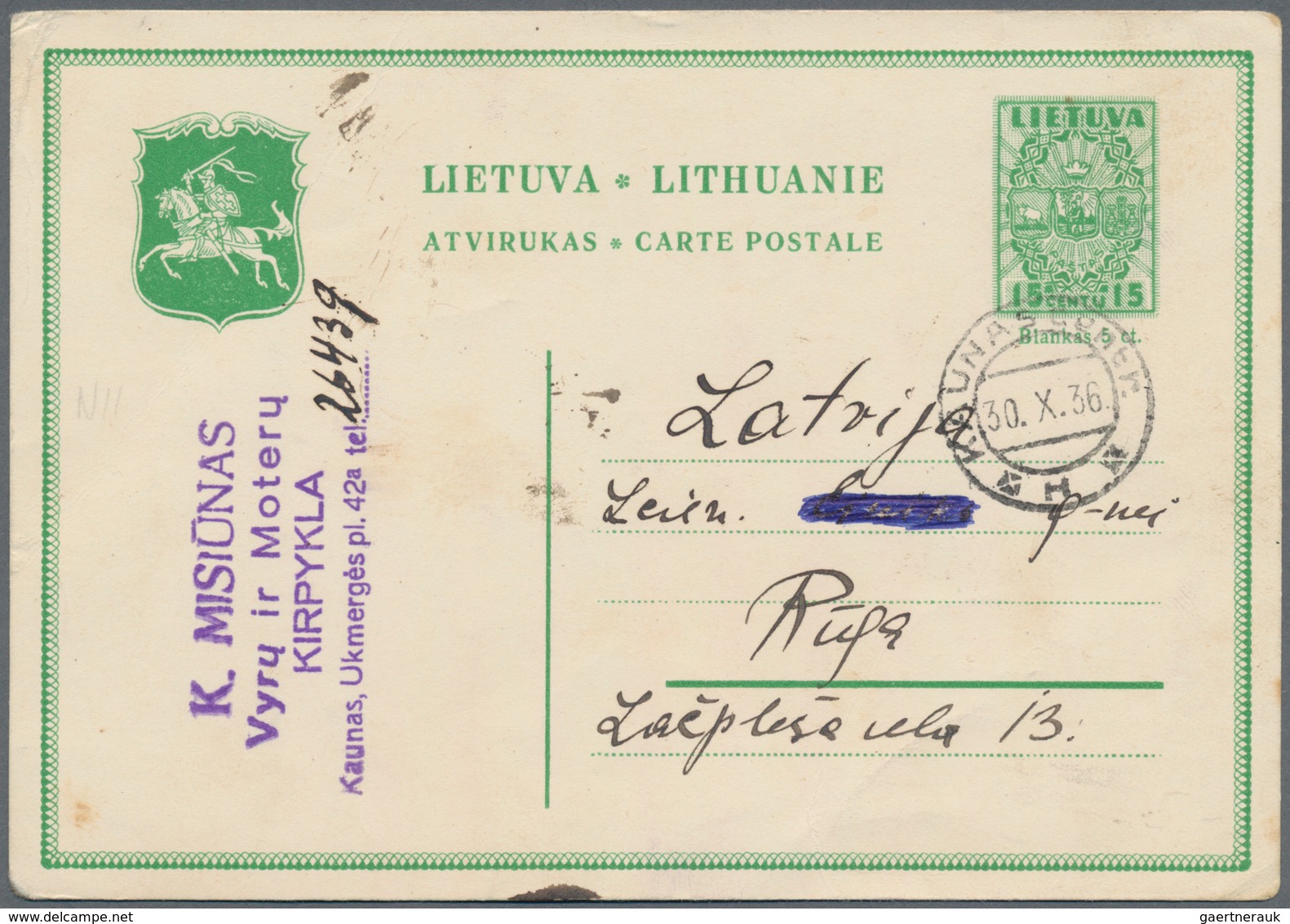 Litauen - Ganzsachen: 1925/1939, Lot Of Eleven Stationeries (eight Used, Three Unused). - Litauen