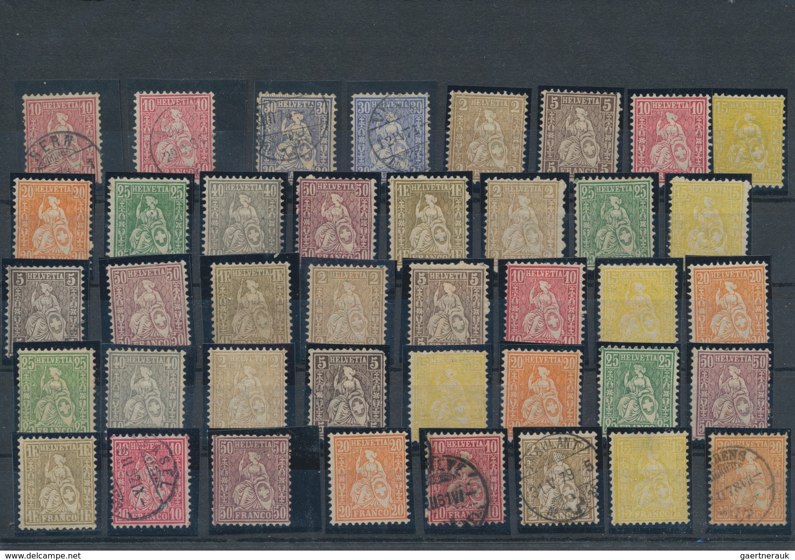 Schweiz: 1850-1930 Ca., Small Collection On Cards Starting Imperf Issues In Different Types, Most Fi - Collections