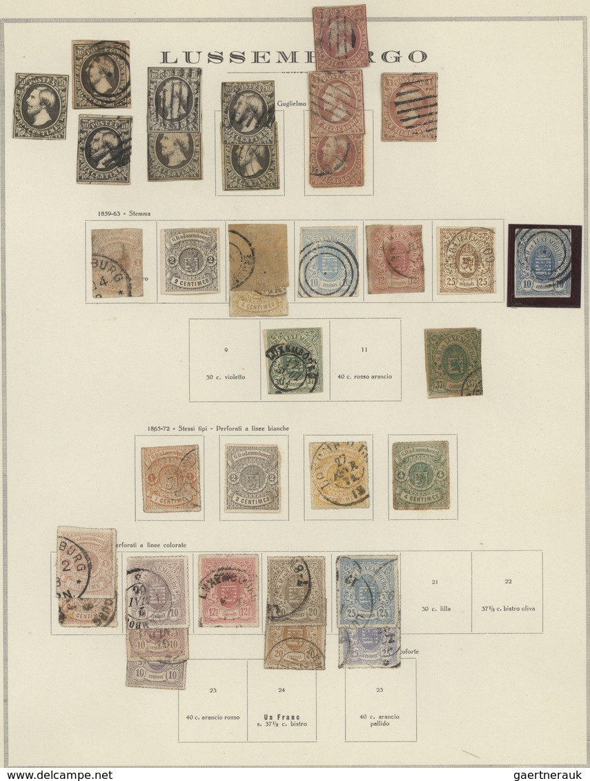 Luxemburg: 1852/1945, Used And Mint Collection On Albums Pages, Early Issues Varied But Overall Good - Other & Unclassified