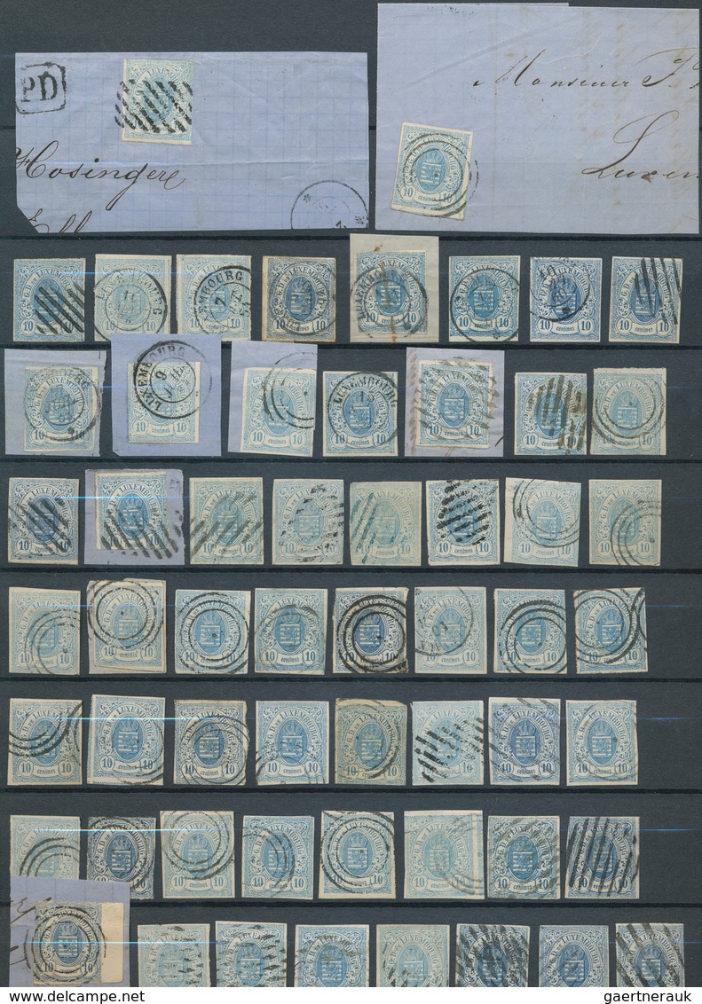 Luxemburg: 1859/1863, IMPERF. ISSUE, Specialised Collection/assortment Of 218 Stamps, Comprising All - Autres & Non Classés