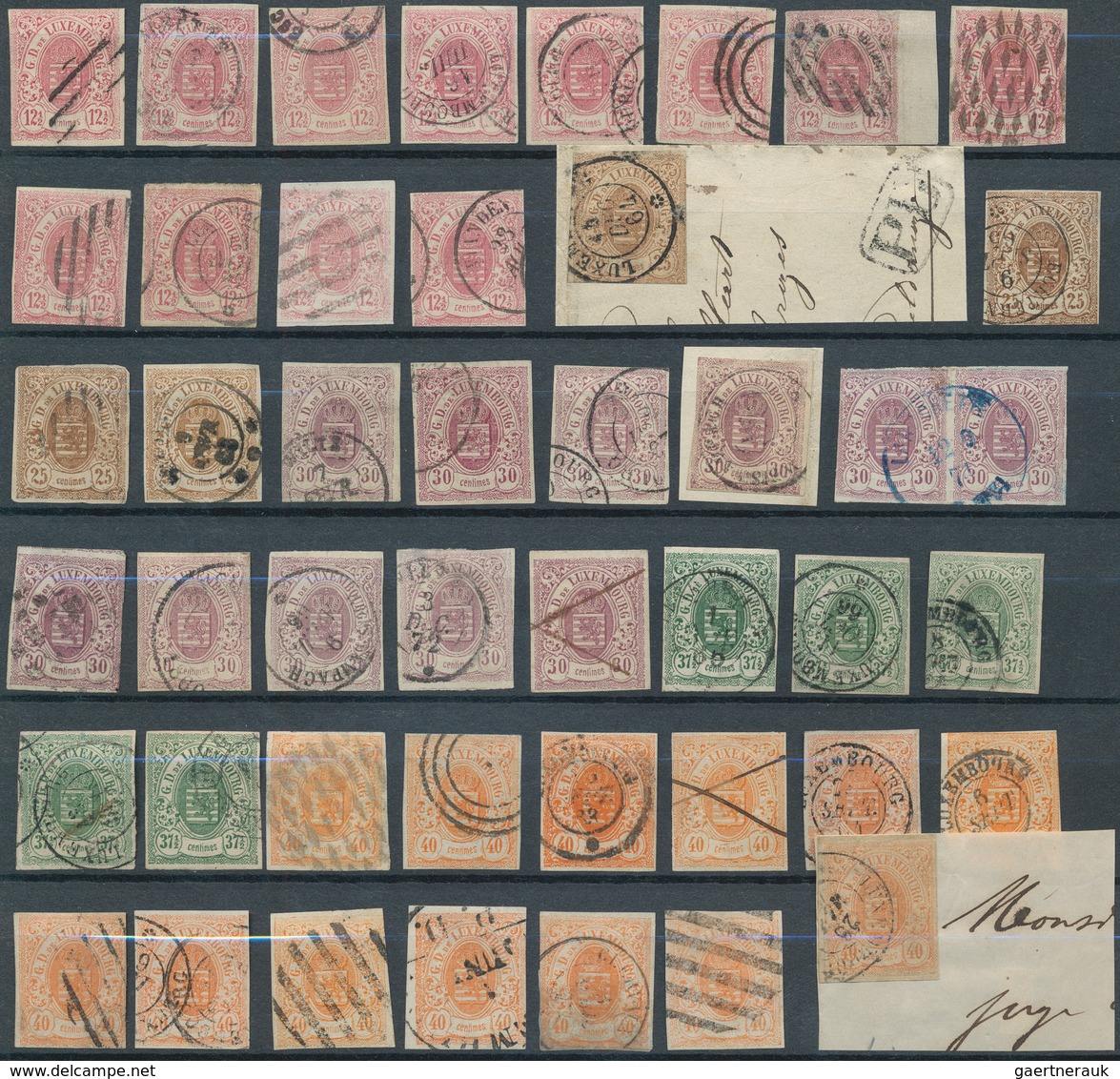 Luxemburg: 1859/1863, IMPERF. ISSUE, Specialised Collection/assortment Of 218 Stamps, Comprising All - Otros & Sin Clasificación