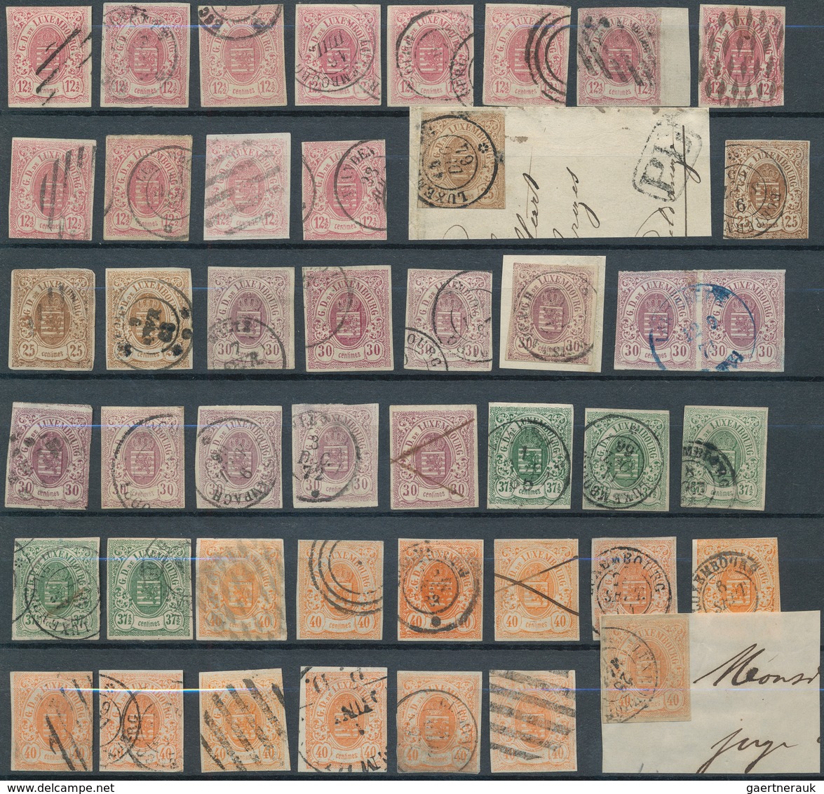 Luxemburg: 1859/1863, IMPERF. ISSUE, Specialised Collection/assortment Of 218 Stamps, Comprising All - Autres & Non Classés