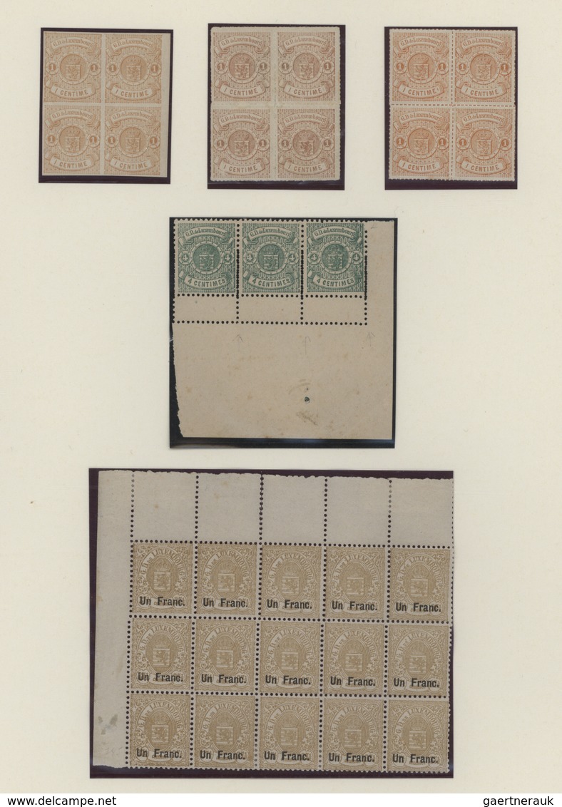 Luxemburg: 1859/1884, Mint Collection Of 95 Stamps Within Units, Neatly Mounted On Leaves, Comprisin - Autres & Non Classés