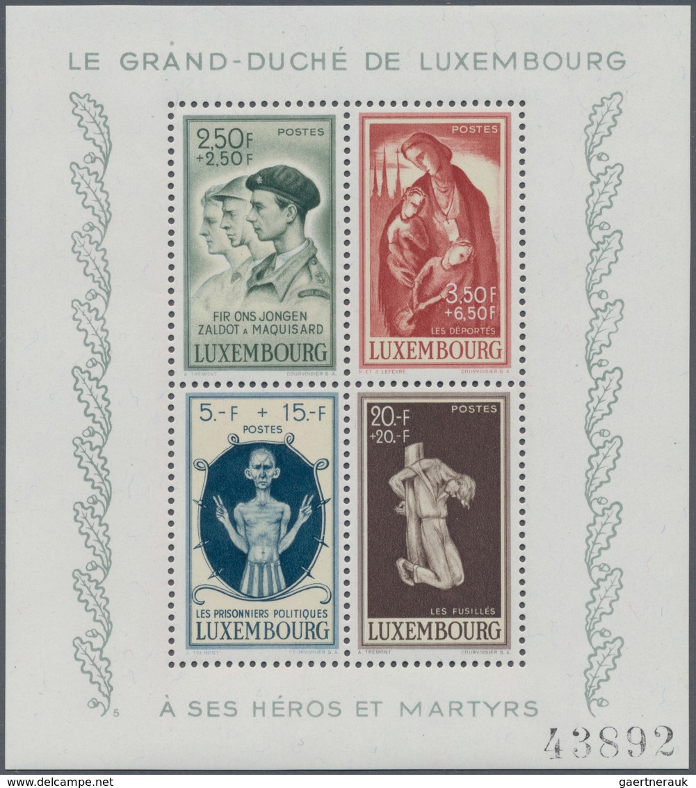 Luxemburg: 1939/1978, Duplicated Accumulation Of The MINIATURE SHEETS In Different Quantities Incl. - Autres & Non Classés