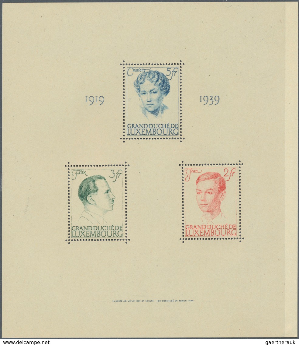 Luxemburg: 1939/1990, duplicated accumulation of the MINIATURE SHEETS in different quantities incl.