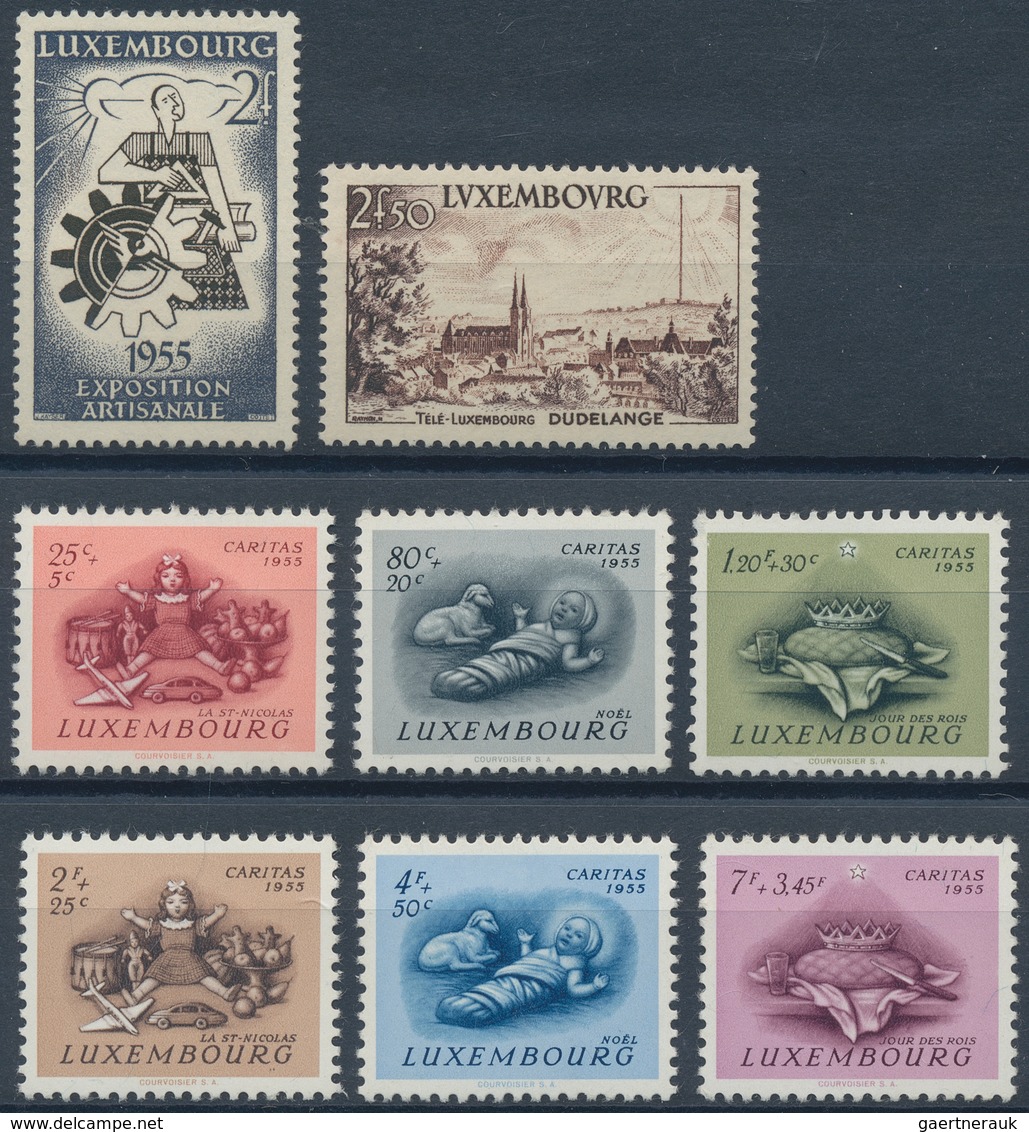 Luxemburg: 1955, Complete Sets Per 200, Mostly Mint Never Hinged And Fine, A Few A Bit Toned, Gum Cr - Autres & Non Classés