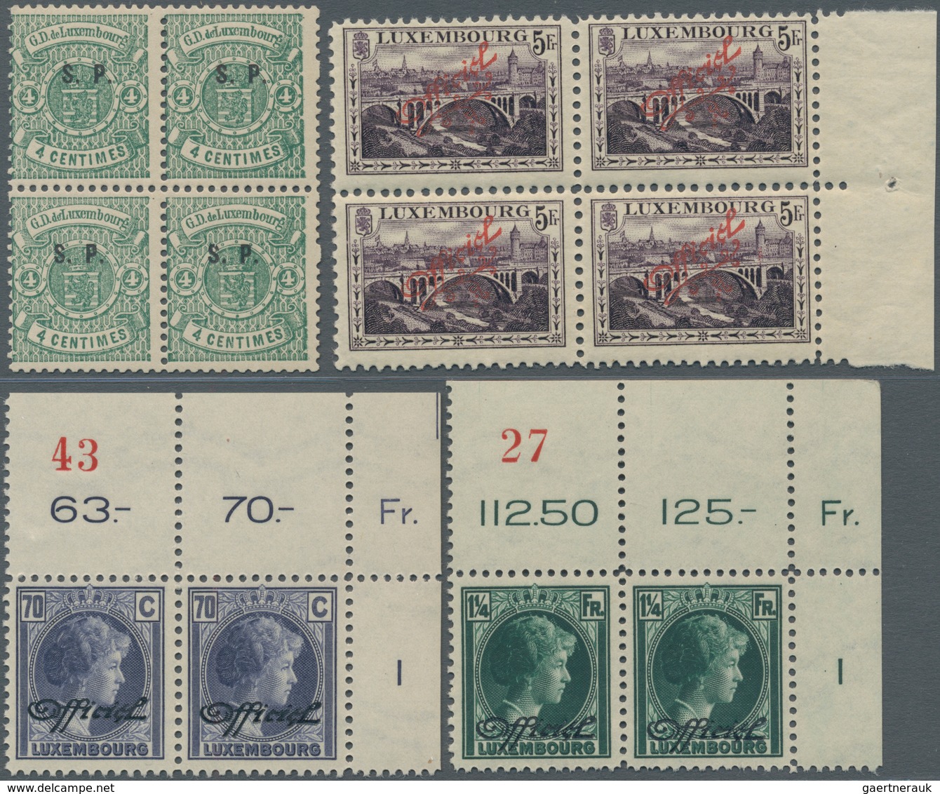 Luxemburg - Dienstmarken: 1875/1935 (ca.), Duplicates On 28 Large Stockcards With Many Valuable Stam - Oficiales