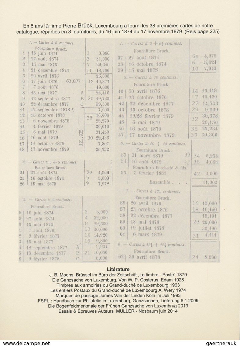 Luxemburg - Ganzsachen: 1874/81 Fantastic Exhibition Collection Of Postal Stationery Postcards, From - Postwaardestukken