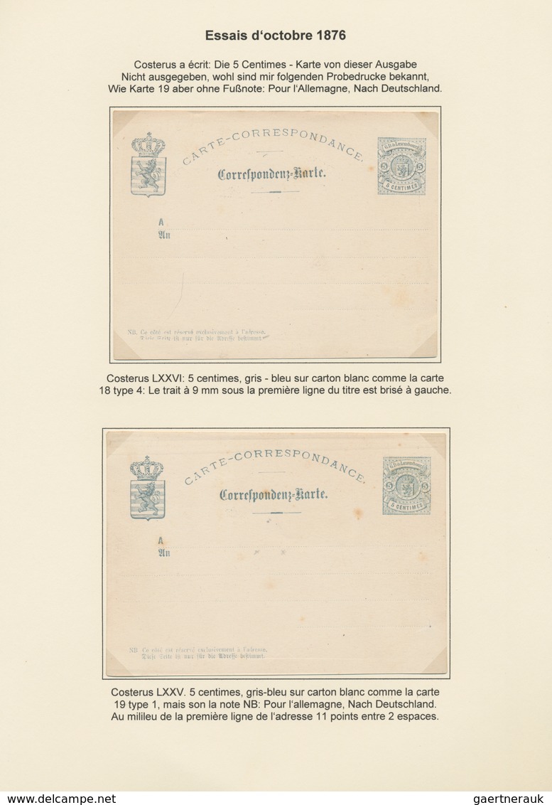 Luxemburg - Ganzsachen: 1874/81 Fantastic Exhibition Collection Of Postal Stationery Postcards, From - Entiers Postaux
