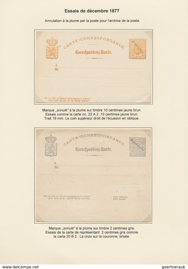 Luxemburg - Ganzsachen: 1874/81 Fantastic Exhibition Collection Of Postal Stationery Postcards, From - Stamped Stationery