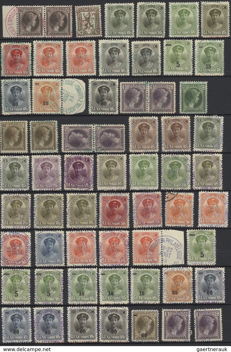 Luxemburg - Stempel: 1922/1933, Assortment Of Apprx. 156 Stamps (mainly Definitives "Charlotte") Bea - Frankeermachines (EMA)