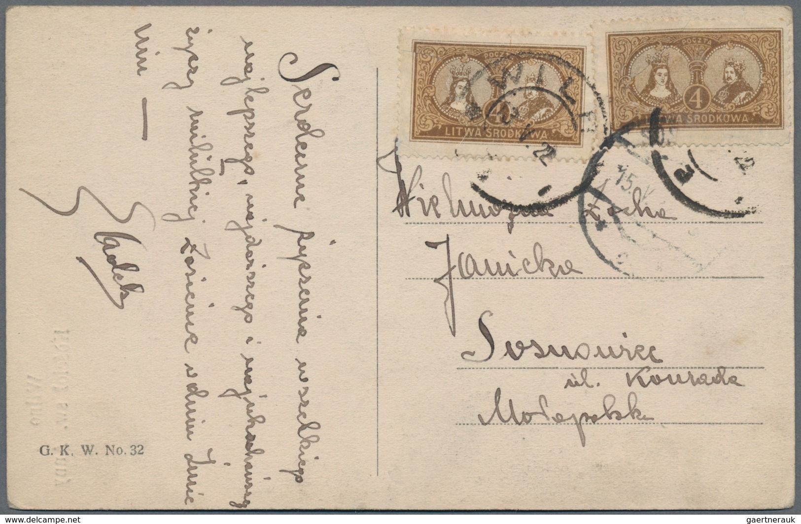 Mittellitauen: 1920/1922, Lot Of Six Covers/cards Bearing Adhesives Incl. Registered Letter, Insured - Litouwen