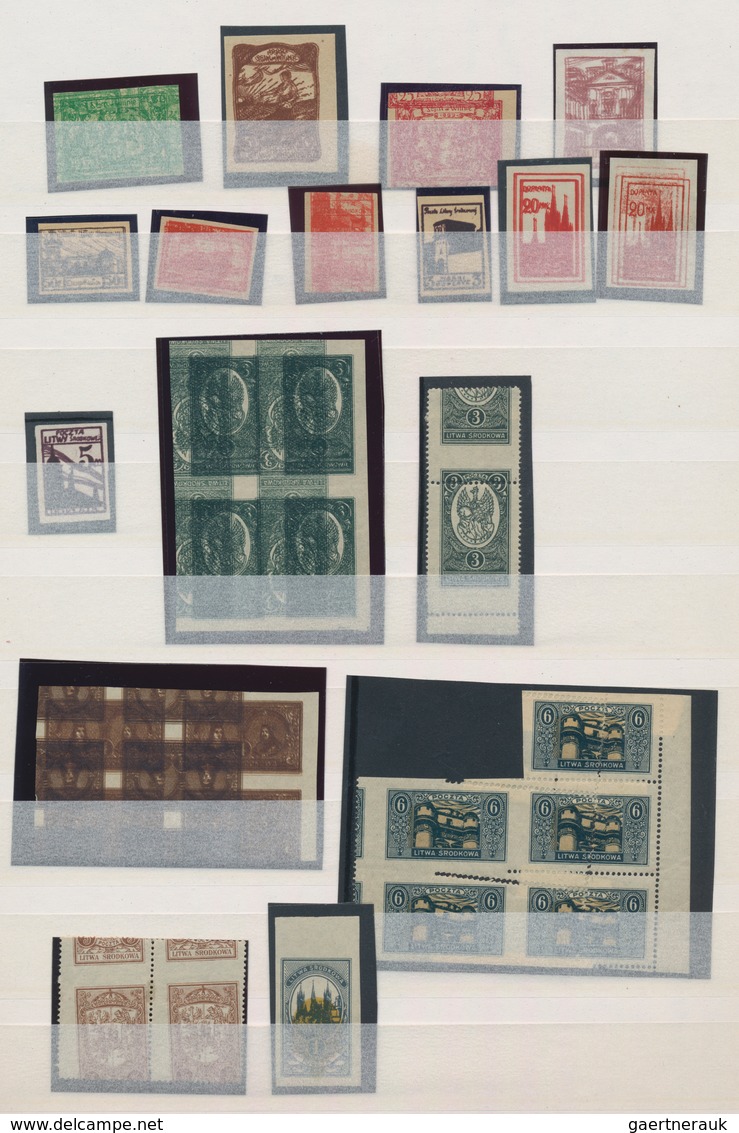 Mittellitauen: 1920/1922, SPECIALITIES/VARIETIES, Sophisticated Assortement Of Apprx. 150 Stamps, Co - Litauen