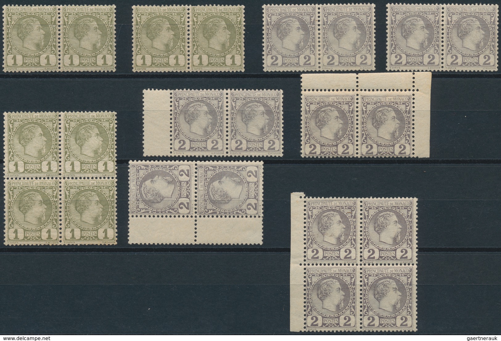 Monaco: 1885/1921, A Splendid Mint Accumulation Of Apprx. 400 Stamps, Well Sorted Incl. Shades, Mult - Oblitérés