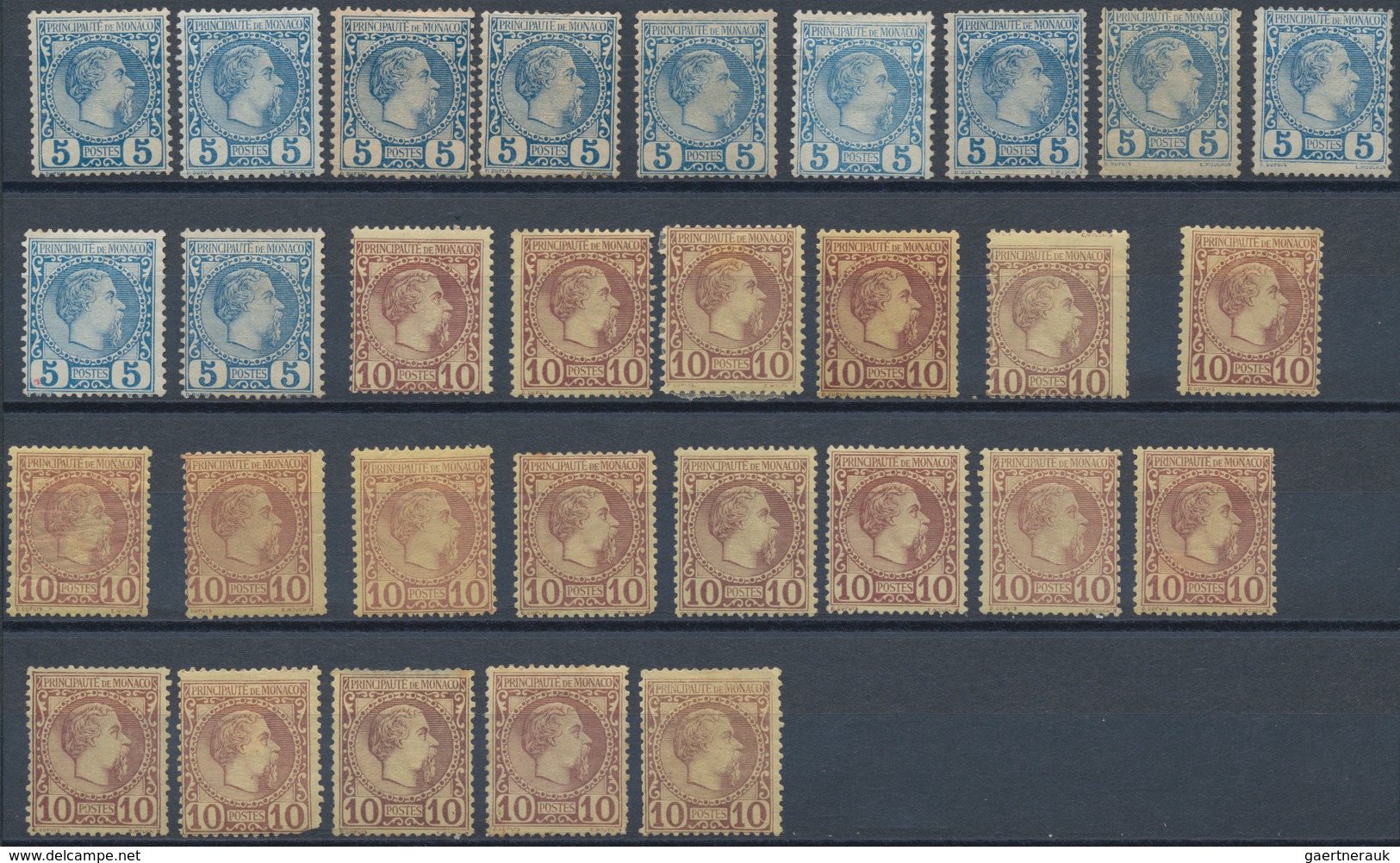 Monaco: 1885/1921, A Splendid Mint Accumulation Of Apprx. 400 Stamps, Well Sorted Incl. Shades, Mult - Used Stamps