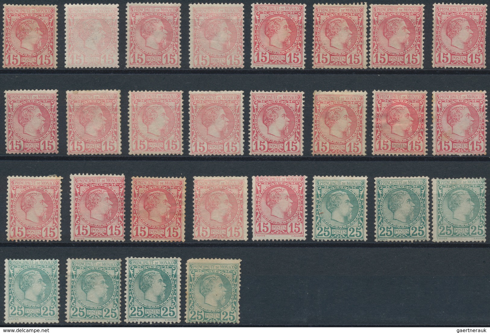 Monaco: 1885/1921, A Splendid Mint Accumulation Of Apprx. 400 Stamps, Well Sorted Incl. Shades, Mult - Oblitérés