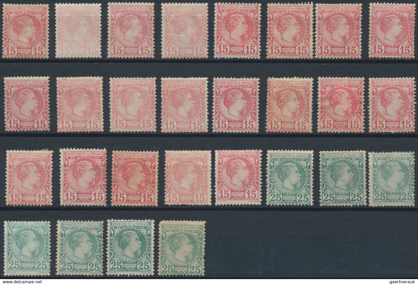Monaco: 1885/1921, A Splendid Mint Accumulation Of Apprx. 400 Stamps, Well Sorted Incl. Shades, Mult - Gebraucht