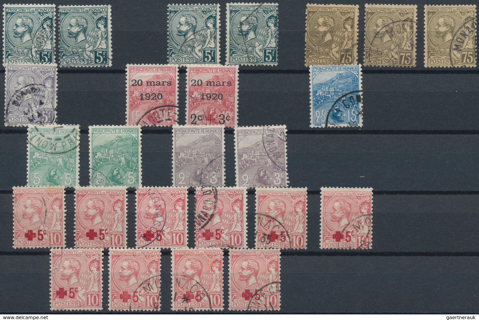 Monaco: 1885/1921, Used Accumulation On Stockcards Incl. Strong Section Of Early Issues. Maury Cat.v - Used Stamps